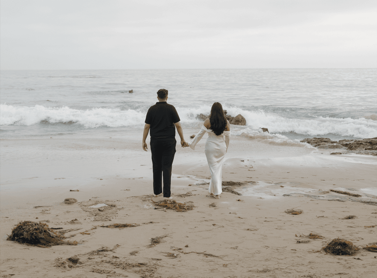 Luis and Mishell engagement photo at sunset